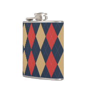 Preppy Argyle Navy Khaki khaki Personalized フラスク (左)