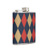 Preppy Argyle Navy Khaki khaki Personalized フラスク (右)