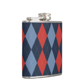 Preppy Argyle Navy Red Smoke Blue Personalized フラスク (右)