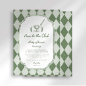 Preppy Argyle New to the Club Golf Baby Shower 招待状