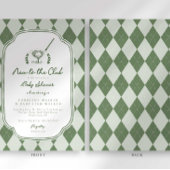 Preppy Argyle New to the Club Golf Baby Shower 招待状