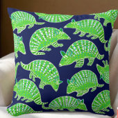 Preppy Armadillos Navy Blue Green クッション