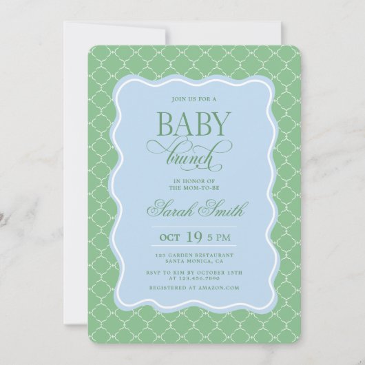 Preppy Baby Brunch Invitation 招待状 (正面)