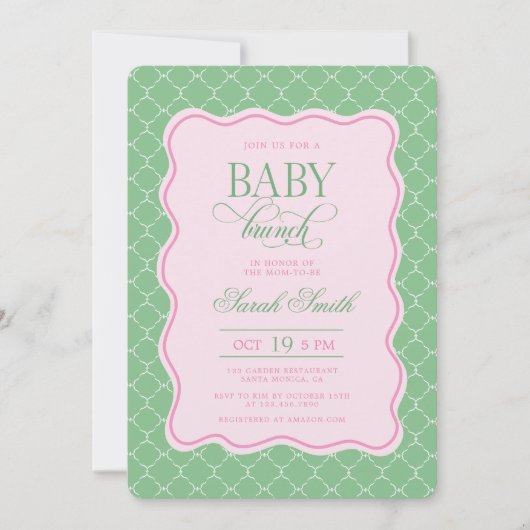Preppy Baby Brunch Invitation 招待状 (正面)