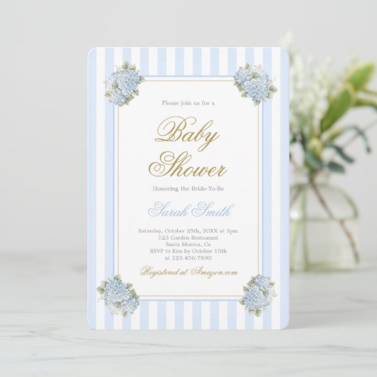 Preppy Baby Shower Boy Invitation 招待状 (スタンド正面)