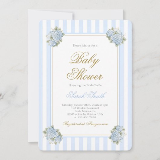 Preppy Baby Shower Boy Invitation 招待状 (正面)