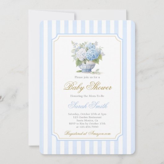 Preppy Baby Shower Boy Invitation 招待状 (正面)