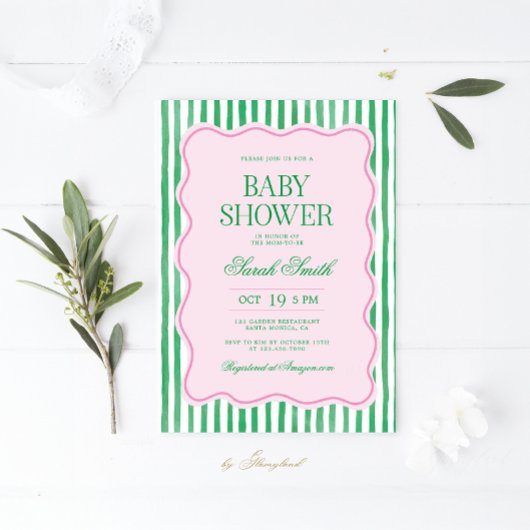 Preppy Baby Shower Invitation 招待状