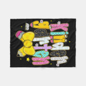 Preppy Back To School Kindergarten Coquette Bow Gi フリースブランケット (正面(横))