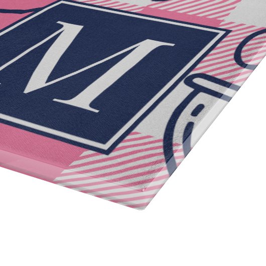 Preppy Baking Pink Gingham カッティングボード (角)