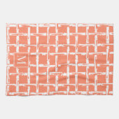 Preppy Bamboo – Coral Coastal Monogram キッチンタオル (横)