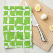 Preppy Bamboo – Lime Coastal Monogram キッチンタオル (四つ折り)