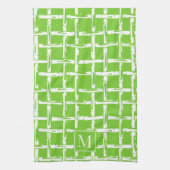 Preppy Bamboo – Lime Coastal Monogram キッチンタオル (縦)