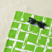 Preppy Bamboo – Lime Coastal Monogram  ビーチタオル (インサイチュ)