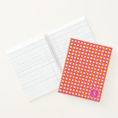 Preppy Basket Weave – Hot Pink & Orange Monogram ノートブック (内部)