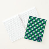 Preppy Basket Weave – Navy & Green Monogram ノートブック (内部)