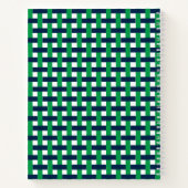 Preppy Basket Weave – Navy & Green Monogram ノートブック (裏面)