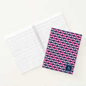 Preppy Basket Weave – Navy & Hot Pink Monogram ノートブック (内部)