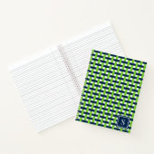 Preppy Basket Weave – Navy & Lime Monogram ノートブック (内部)