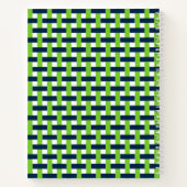 Preppy Basket Weave – Navy & Lime Monogram ノートブック (裏面)