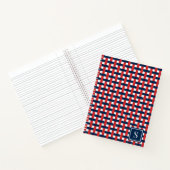 Preppy Basket Weave – Navy & Red Monogram ノートブック (内部)