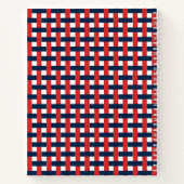Preppy Basket Weave – Navy & Red Monogram ノートブック (裏面)
