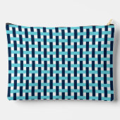 Preppy Basket Weave – Navy & Turquoise Monogram アクセサリーポーチ (裏面)