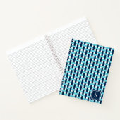 Preppy Basket Weave – Navy & Turquoise Monogram ノートブック (内部)