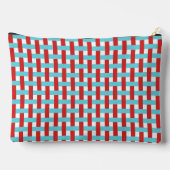 Preppy Basket Weave – Red & Turquoise Monogram アクセサリーポーチ (裏面)