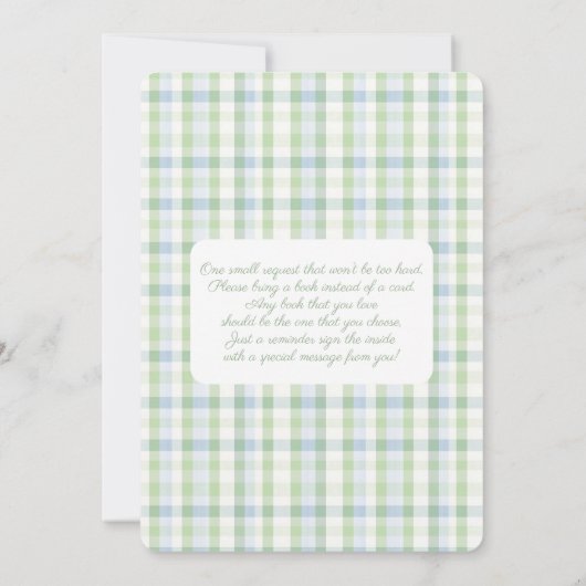 Preppy Bear Baby Shower Boy 招待状 (裏面)