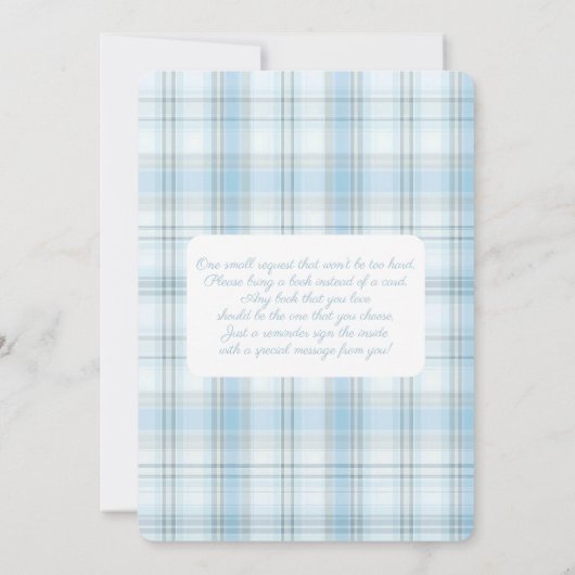 Preppy Bear Baby Shower Boy 招待状 (裏面)