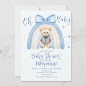  Preppy Bear Boy Baby Shower   招待状 (正面)