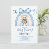  Preppy Bear Boy Baby Shower   招待状 (スタンド正面)