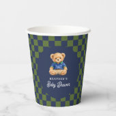 Preppy Bear Checkboard Baby Shower 紙コップ (裏面)