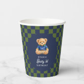 Preppy Beary 1st Birthday Checkboard 紙コップ (裏面)