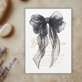 Preppy Black Bow Clean Personalized Baby Shower  招待状
