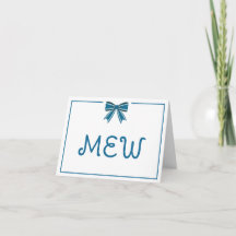 Preppy Blue and White Bow Monogram