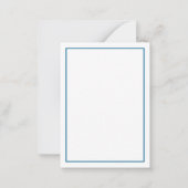 Preppy Blue and White Bow Personalized ノートカード (裏面)