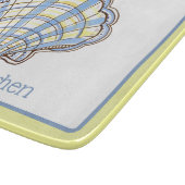 Preppy Blue and Yellow Plaid Scallop Seashell カッティングボード (角)