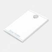 Preppy Blue and Yellow Plaid Scallop Seashell ポストイット (アングル)