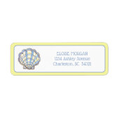 Preppy Blue and Yellow Plaid Scallop Shell ラベル (正面)