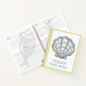 Preppy Blue and Yellow Plaid Scallop Shell Recipe ノートブック (内部)
