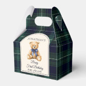 Preppy Blue Bow Teddy Bear Tartan Birthday  フェイバーボックス (裏面サイド)