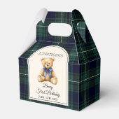 Preppy Blue Bow Teddy Bear Tartan Birthday  フェイバーボックス (正面サイド)
