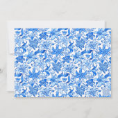 Preppy Blue Flowers Palm Beach Golf Cart サンキューカード (裏面)