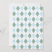 Preppy Blue Green Golf Cart Baby Boy Shower 招待状 (裏面)