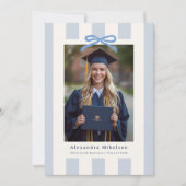 Preppy Blue Photo Graduation 案内状 (正面)