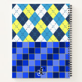 Preppy Blue Raspberry Lemonade Argyle and Checks ノートブック (裏面)
