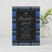 Preppy Blue Tartan Graduation 招待状 (スタンド正面)