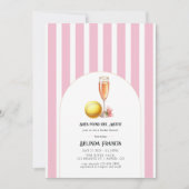 Preppy Blush Pink Tennis Bridal Shower 招待状 (正面)